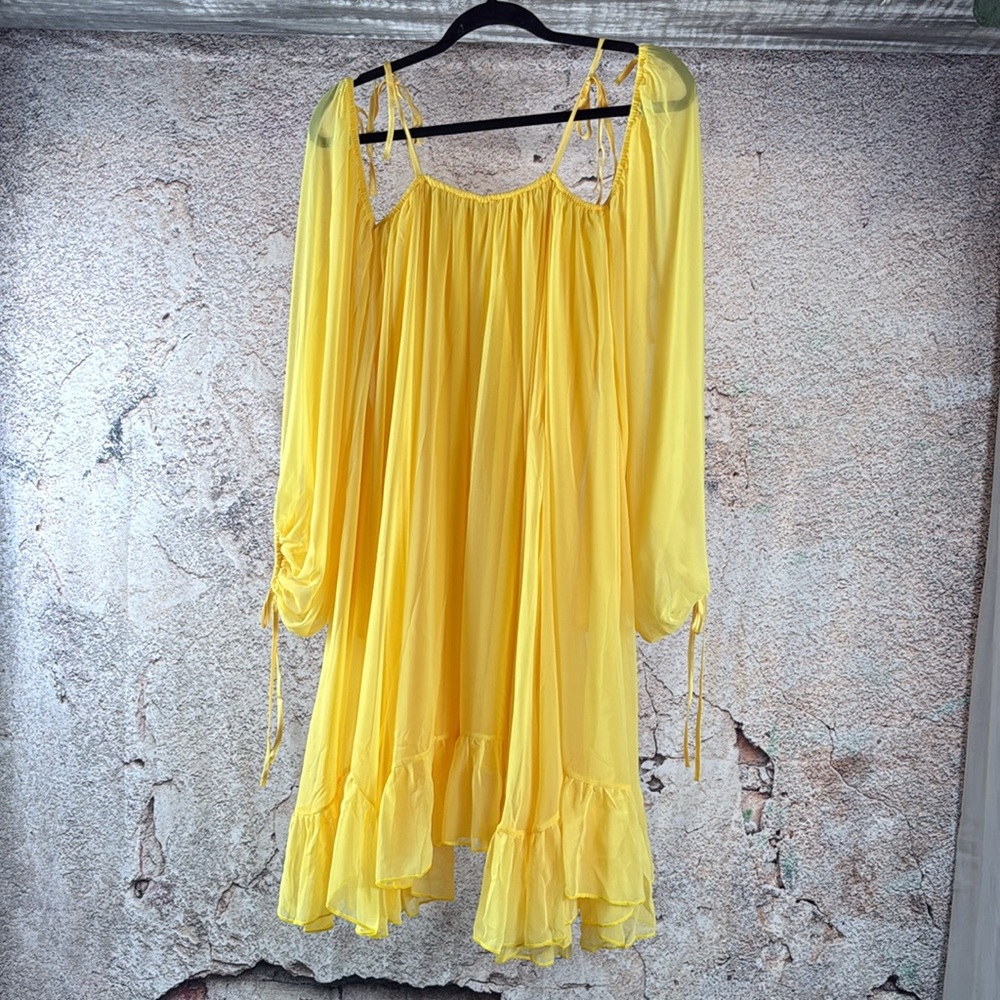 HAH hot as hell dress size xs/s Elegant Yellow Off-Shoulder Dress  C2 - Picture 8 of 8